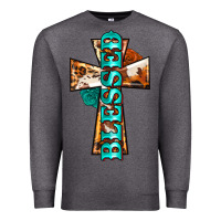 Charcoal Heather blessed cross Premium Sweatshirt - BarkalooDesign