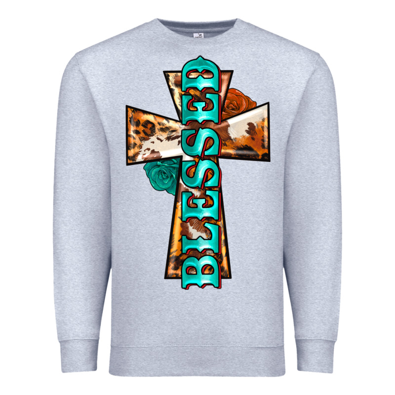 Blessed Cross Premium Sweatshirt by BarkalooDesign | Teevron
