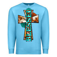 Ocean Blue blessed cross Premium Sweatshirt - BarkalooDesign
