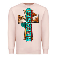 Pale Pink blessed cross Premium Sweatshirt - BarkalooDesign