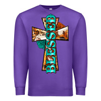 Purple blessed cross Premium Sweatshirt - BarkalooDesign