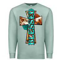 Seafoam blessed cross Premium Sweatshirt - BarkalooDesign