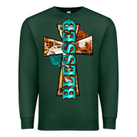 Sports Green blessed cross Premium Sweatshirt - BarkalooDesign