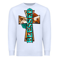 White blessed cross Premium Sweatshirt - BarkalooDesign