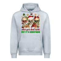 Heather Grey When Your Dead Inside But It's Christmas Urban Hoodie - BundleAndBundleShop