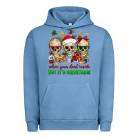 Pigment Pebble Blue When Your Dead Inside But It's Christmas Urban Hoodie - BundleAndBundleShop