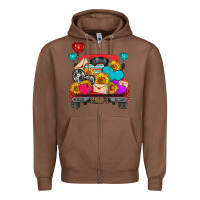 Chestnut western truck with heart Zipper Hoodie - HRA Design Shop