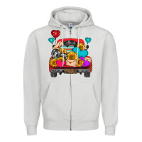 Dove Grey western truck with heart Zipper Hoodie - HRA Design Shop