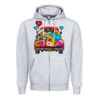 Heather Grey western truck with heart Zipper Hoodie - HRA Design Shop