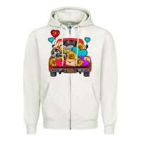Oatmeal Heather western truck with heart Zipper Hoodie - HRA Design Shop