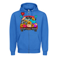 True Royal western truck with heart Zipper Hoodie - HRA Design Shop