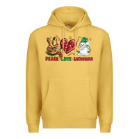 Antique Gold peace love snowman Premium Hoodie - NancyCooperArtShop