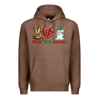 Chestnut peace love snowman Premium Hoodie - NancyCooperArtShop