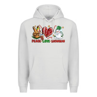 Dove Grey peace love snowman Premium Hoodie - NancyCooperArtShop