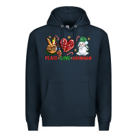Navy peace love snowman Premium Hoodie - NancyCooperArtShop