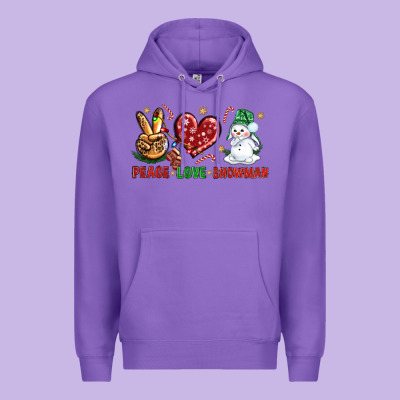Peace Love Snowman Premium Hoodie Designed By Nancycooperartshop