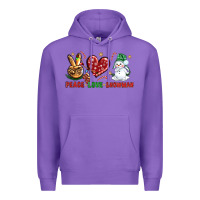Purple peace love snowman Premium Hoodie - NancyCooperArtShop