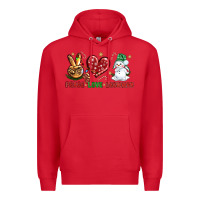 Red peace love snowman Premium Hoodie - NancyCooperArtShop