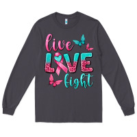 Smoke Live Love Fight Breast Cancer Long Sleeve Tee - texasbilliewilder