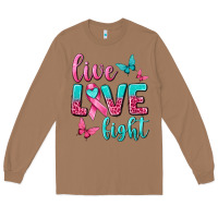 Toasted Coconut Live Love Fight Breast Cancer Long Sleeve Tee - texasbilliewilder