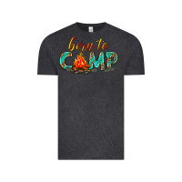 Vintage Black born to camp Vintage Tee - texasbilliewilder
