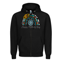 Black happy mother's day rainbow Zipper Hoodie - CowhideDigitalArt