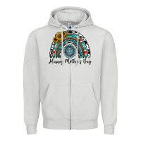 Dove Grey happy mother's day rainbow Zipper Hoodie - CowhideDigitalArt