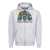 Heather Grey happy mother's day rainbow Zipper Hoodie - CowhideDigitalArt