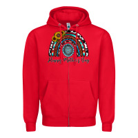 Red happy mother's day rainbow Zipper Hoodie - CowhideDigitalArt