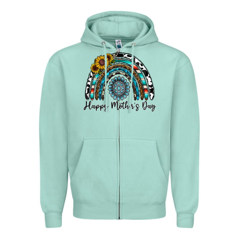 Happy Mother's Day Rainbow Zipper Hoodie by CowhideDigitalArt | Teevron