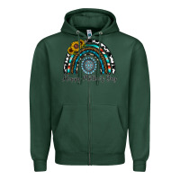 Sports Green happy mother's day rainbow Zipper Hoodie - CowhideDigitalArt