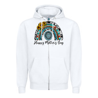 White happy mother's day rainbow Zipper Hoodie - CowhideDigitalArt