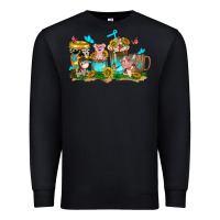 Black farm cute animals with sunflower coffee cups Premium Sweatshirt - NancyCooperArtShop