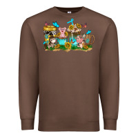 Chestnut farm cute animals with sunflower coffee cups Premium Sweatshirt - NancyCooperArtShop