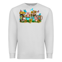 Dove Grey farm cute animals with sunflower coffee cups Premium Sweatshirt - NancyCooperArtShop