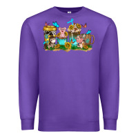 Purple farm cute animals with sunflower coffee cups Premium Sweatshirt - NancyCooperArtShop