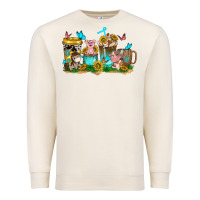 Sandshell farm cute animals with sunflower coffee cups Premium Sweatshirt - NancyCooperArtShop
