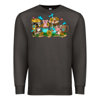 Smoke farm cute animals with sunflower coffee cups Premium Sweatshirt - NancyCooperArtShop