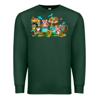 Farm Cute Animals With Sunflower Coffee Cups Premium Sweatshirt | Teevron