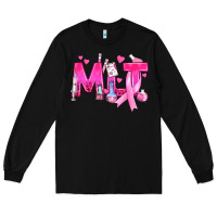 Black Medical Laboratory Technician Breast Cancer Long Sleeve Tee - texasbilliewilder