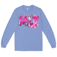 Colony Blue Medical Laboratory Technician Breast Cancer Long Sleeve Tee - texasbilliewilder