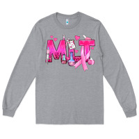 Heather Grey Medical Laboratory Technician Breast Cancer Long Sleeve Tee - texasbilliewilder