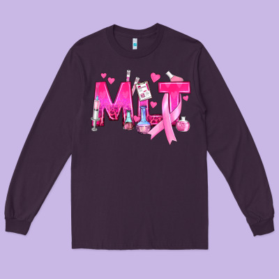 Medical Laboratory Technician Breast Cancer Long Sleeve Tee Designed By Texasbilliewilder