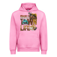 Fuchsia Pink Small Town Life Urban Hoodie - BundleAndBundleShop