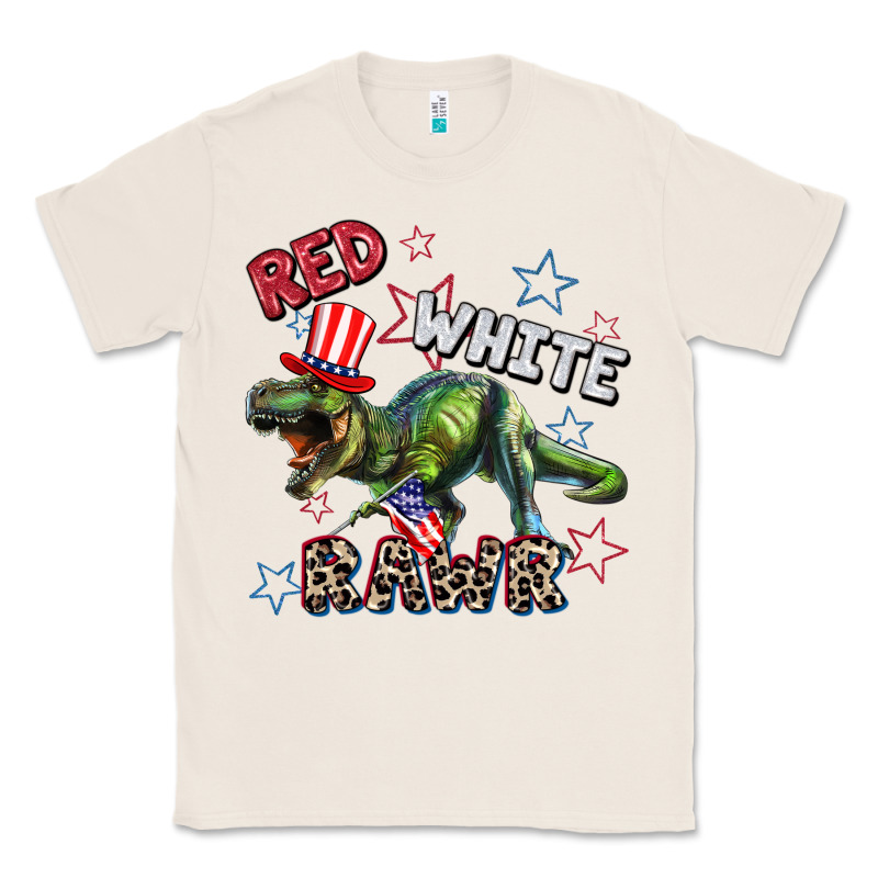 Red White Rawr 4th Of July Classic Tee by CowGirlArtShop | Teevron