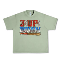 Oil Green 3 up 3 down baseball Urban Heavy Tee - texasbilliewilder