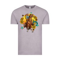 Vintage Zinc bucking horse with cowboy and sunflower Vintage Tee - texasbilliewilder