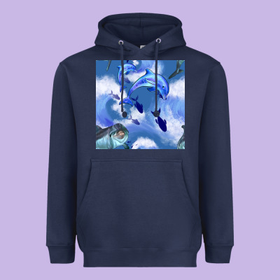 Dolphins Heavyweight Hoodie Designed By Bundleandbundleshop