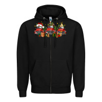 Black christmas trucks Zipper Hoodie - FaDigitalArtStudio