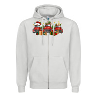 Dove Grey christmas trucks Zipper Hoodie - FaDigitalArtStudio